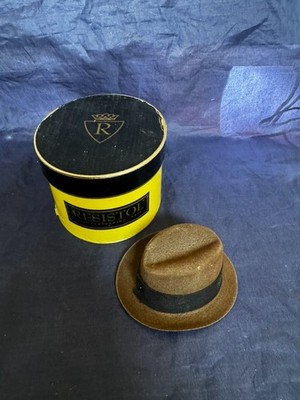 Vintage RESISTOL Miniature Felt Hat Salesman Sample With Original Yellow Box
