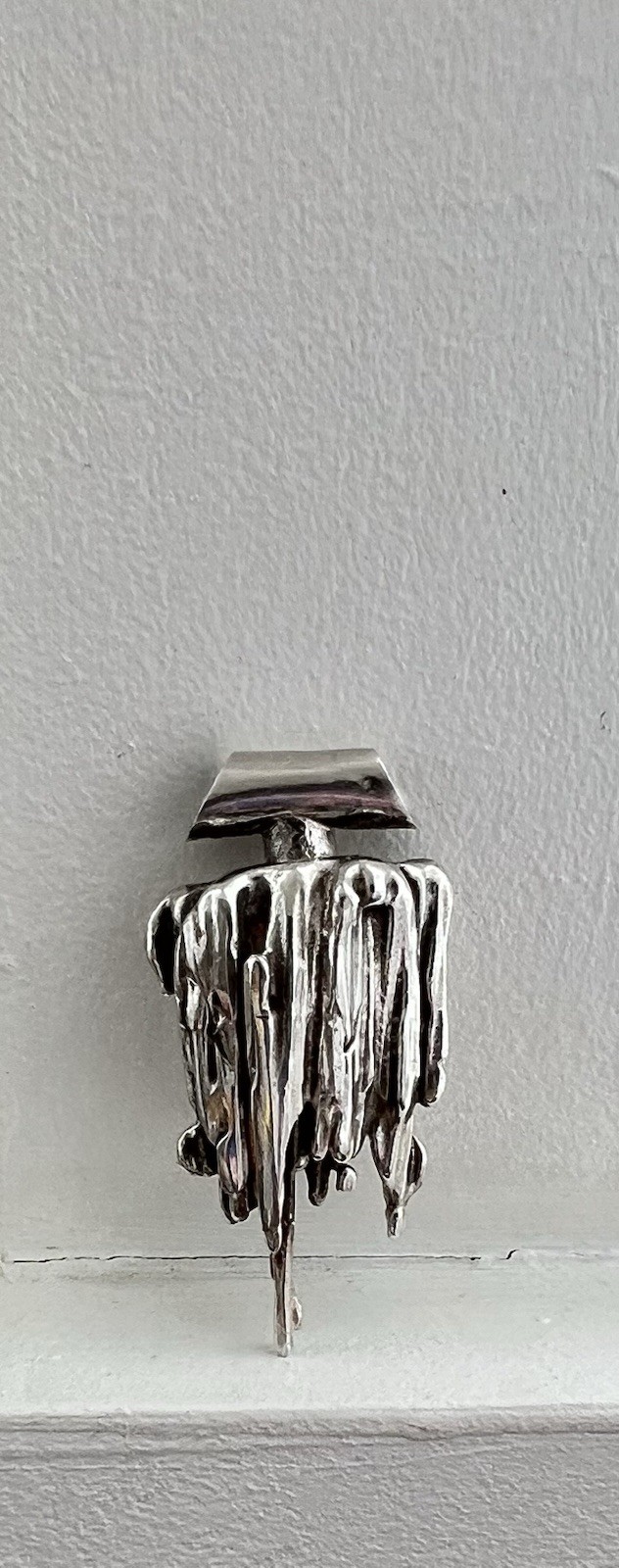 Mid Century Solid Silver Brutalist Modernist Abst… - image 1