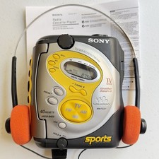 SONY WM-FS221 Walkman Sports AM/FM Radio  Cassette Player -New Belt -Near Mint