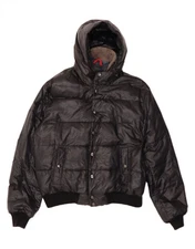 FAY Mens Hooded Padded Jacket UK 44 2XL Black AN15