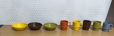 Kids 8 Vintage Tupperware Toy Playset Pieces Bowls  Mugs