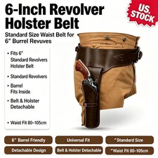 Western Cowboy PU Leather Gun Holster Belt, Cosplay Costume Prop for Adults