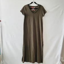 C&C California Womens Olive Short Sleeve Comfy Relaxed Fit T-Shirt Dress Size M