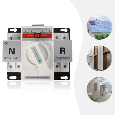 2P 63A Dual Power Automatic Transfer Switch 110V AC-33iB CB Level Toggle