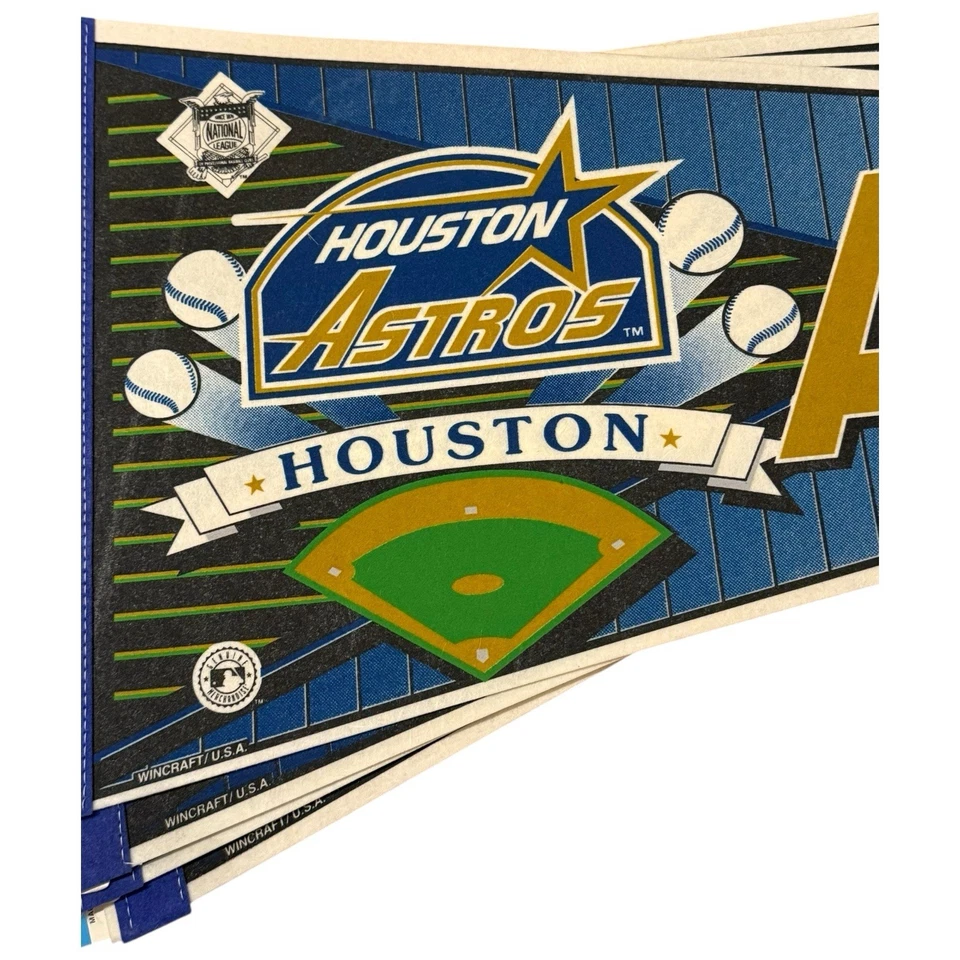 Houston Astros вымпел MLB бейсбол войлок 12 x 30 WinCraft новый из старых запасов с ярлыком ретро логотип - Изображение 2 из 4