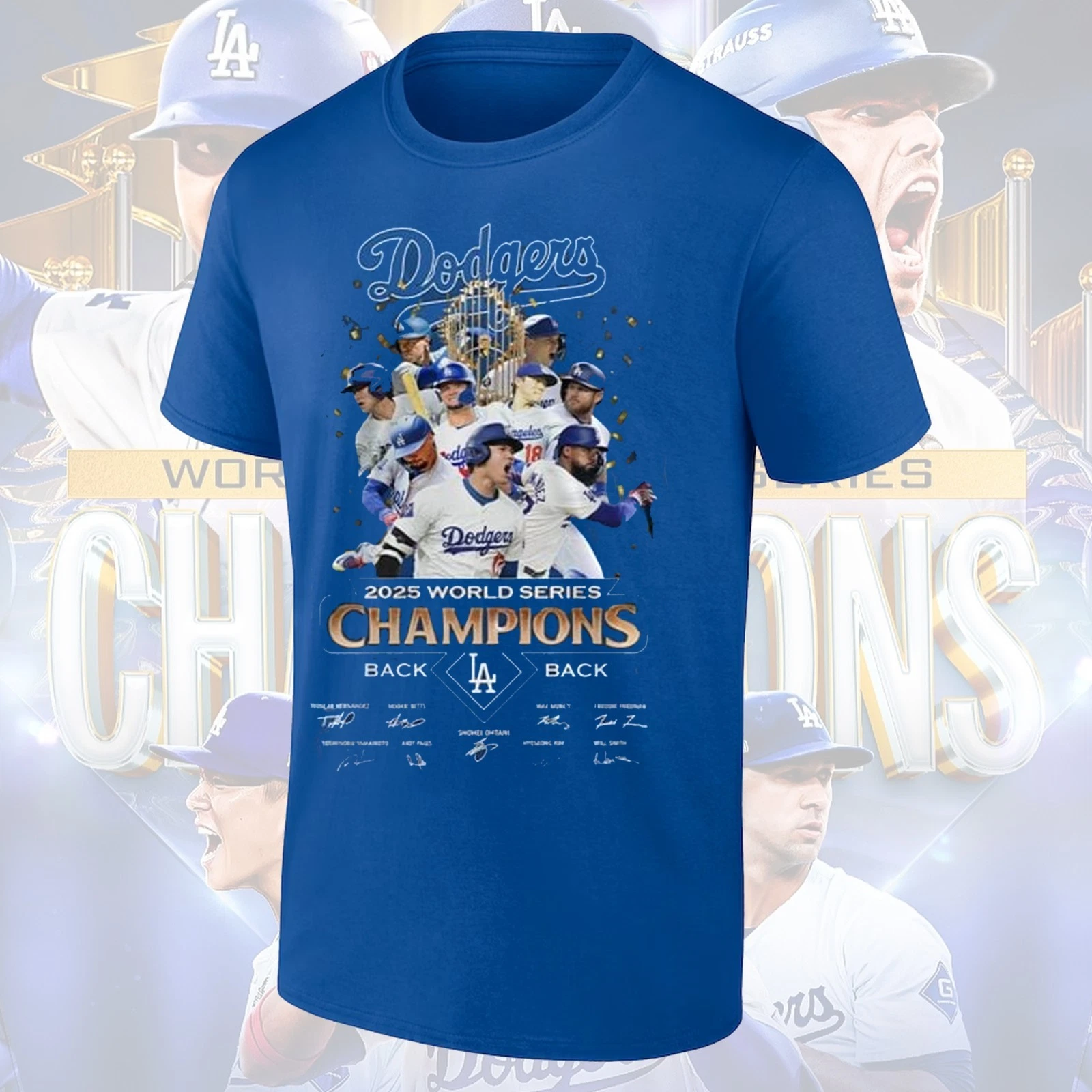 Los Angeles Dodgers World Series Champions Back-to-Back T-Shirt 2024-2025