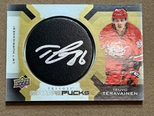 2020-21 Upper Deck Trilogy Signature Pucks Teuvo Teravainen Auto #SP-TT Carolina