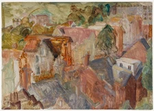 Mid 20th Century Oil - Rooftops