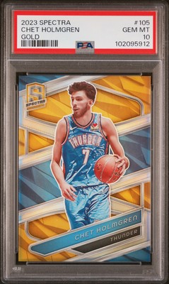 2023 PANINI SPECTRA GOLD #105 CHET HOLMGREN 7/10 PSA 10