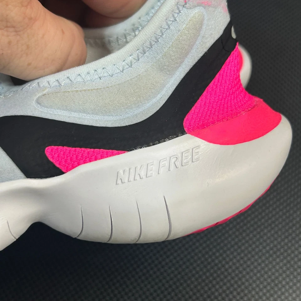 Nike Free RN Zapatos Mujer 9 Blanco Gris Claro Rosa Tenis para Correr Parte Superior Baja Foto 3 de 4