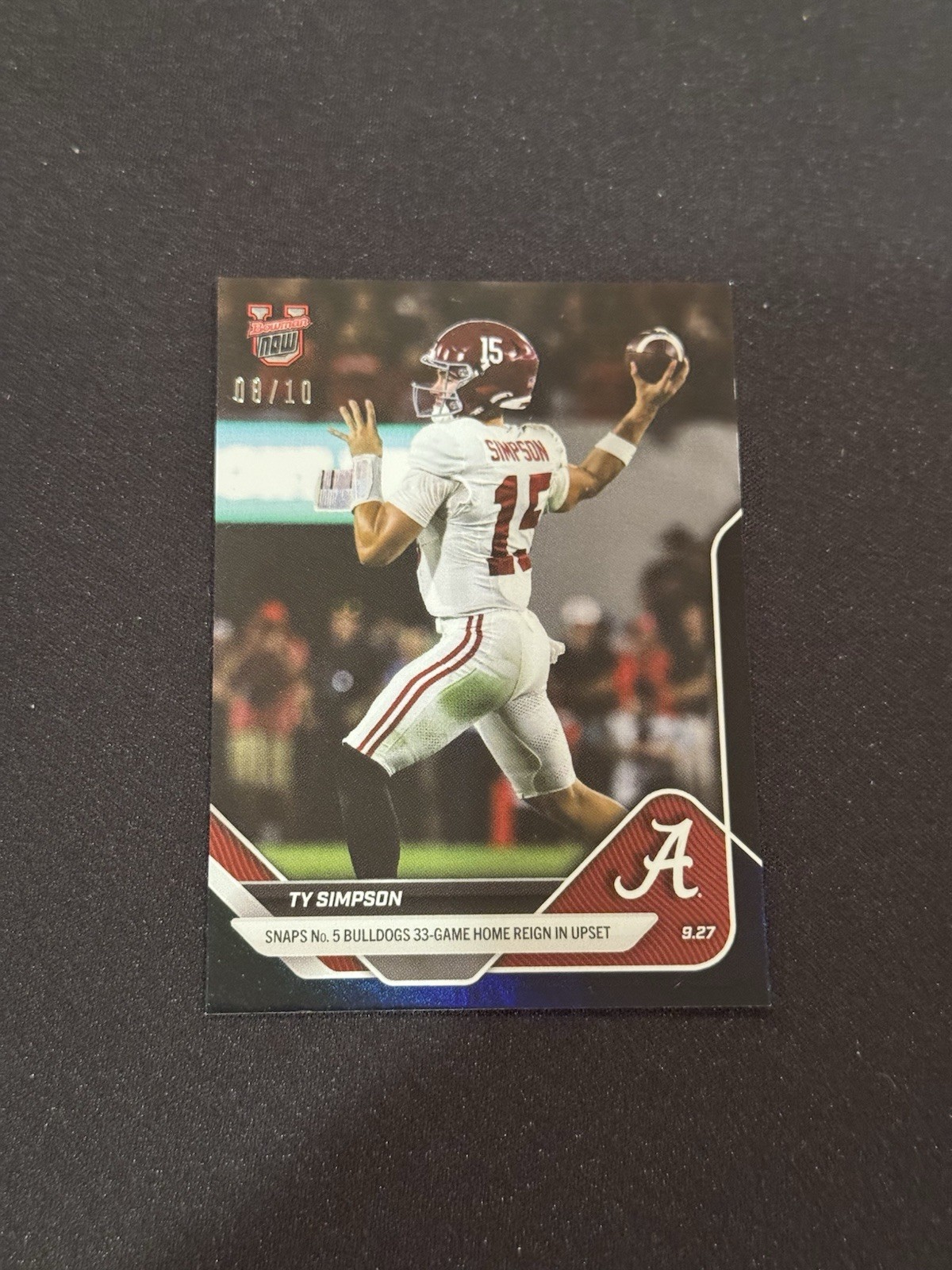 Ty Simpson Alabama 2025-26 Bowman U NOW Football Card 22 Black Foil /10