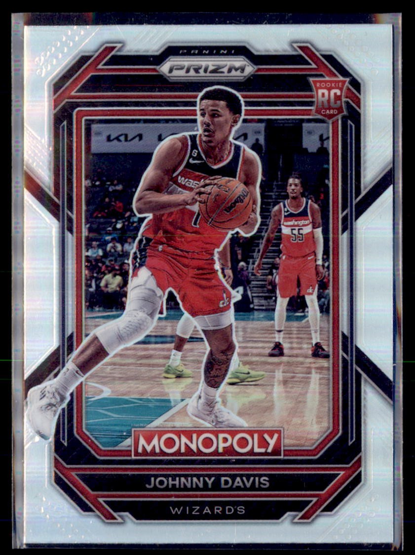 2022-23 Panini Prizm Silver Prizm Monopoly Johnny Davis Wizards 90 Rookie Card