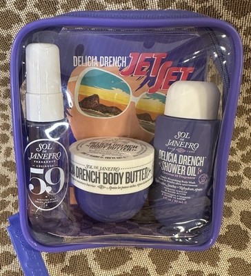 Sol de Janeiro Delicia Drench Jet Set Cheirosa 59 Fragrance 3 Pc Set w Bag~$34