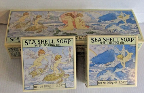 Crabtree And Evelyn Vintage 1978 Seashell Soap With Jojoba Oil 2 Set