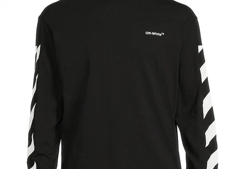 Sudadera para hombre Off-White Diag Helvetica Logo negra blanca talla M - Imagen 2 de 3