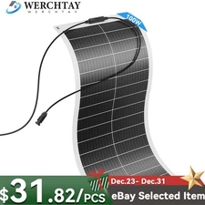 100W Watt Flexible Mono Solar Panel  12V Volt Car Boat RV Home Rooftop Camping