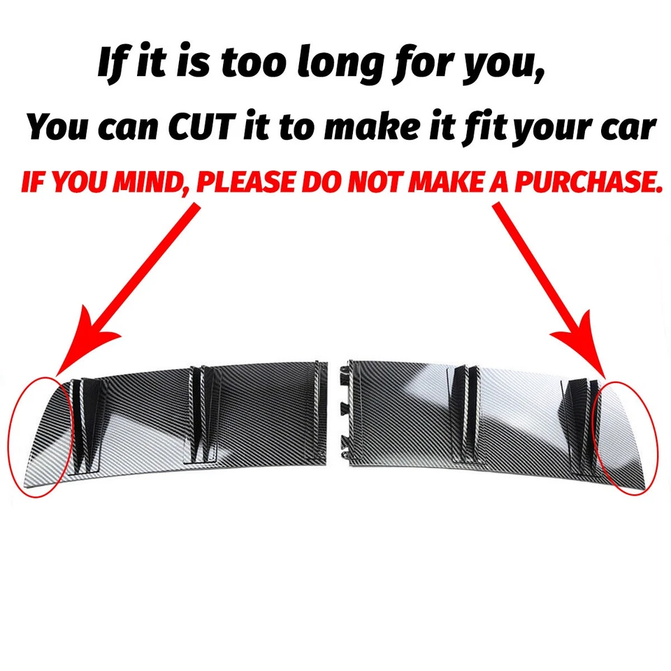 Carbon Fiber Look Rear Bumper Diffuser Splitter Shark Fins For Dodge Challenger Foto 4 de 4