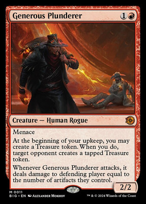 MTG Generous Plunderer, NM-Mint, English Outlaws of Thunder Junction: The Big Sc