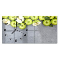 Dekorative Wanduhr Mit FließEnden Zeigern GrüNe ÄPfel Schwarze Zeiger 60X30 Cm
