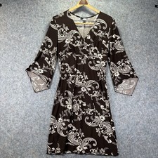 Vtg Rag midi Sundress Sz XL boho flowy Floral trendy Stretch Brown Y2K Paisley