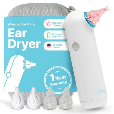 Ear Dryer + Case | USA | 1 Year Warranty | Rechargable Ear Water Drying Aid w...
