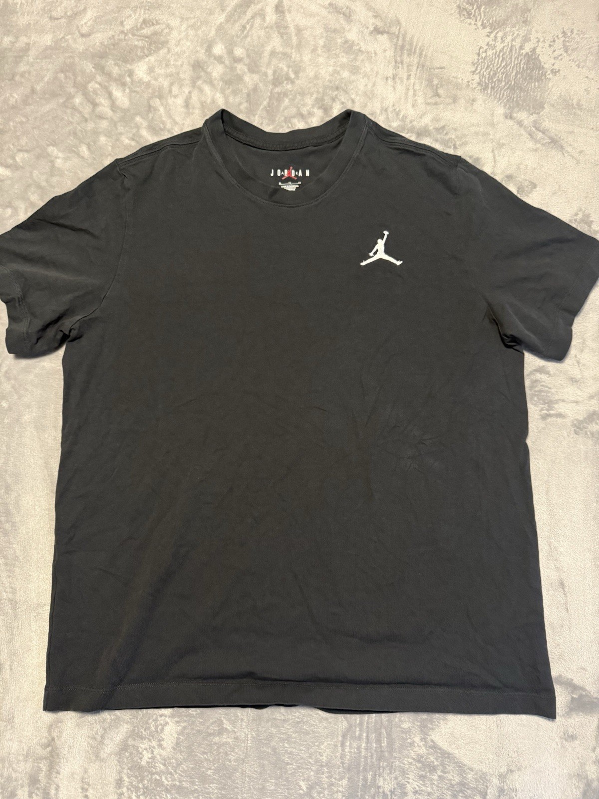 Jordan Jumpman Embroidered T-Shirt Men's Solid Black Size XL  Short Sleeve