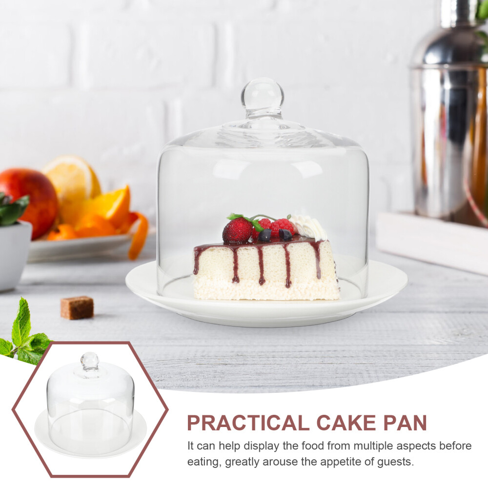 Restaurant Afternoon Tea Glass Dome Cake Cover Ceramic Plate eBay