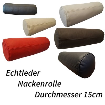 Quattro Meble Nackenrolle Aus Weißem Echtleder - 50cm Lederkissen Für Sofa & Stuhl