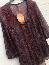 New M&S Indigo Dress Tunic UK 8 Plum Boho Tunic Summer Festival Party RRP £35.00