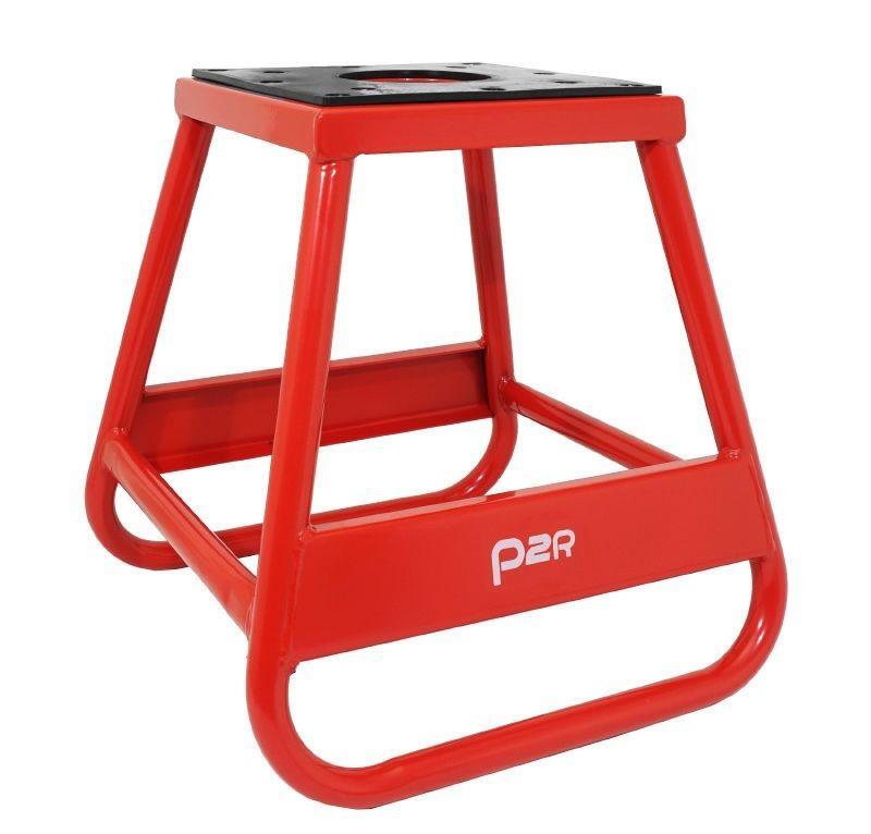 Lève-moto cross rouge en acier : support de stand fixe indispensable