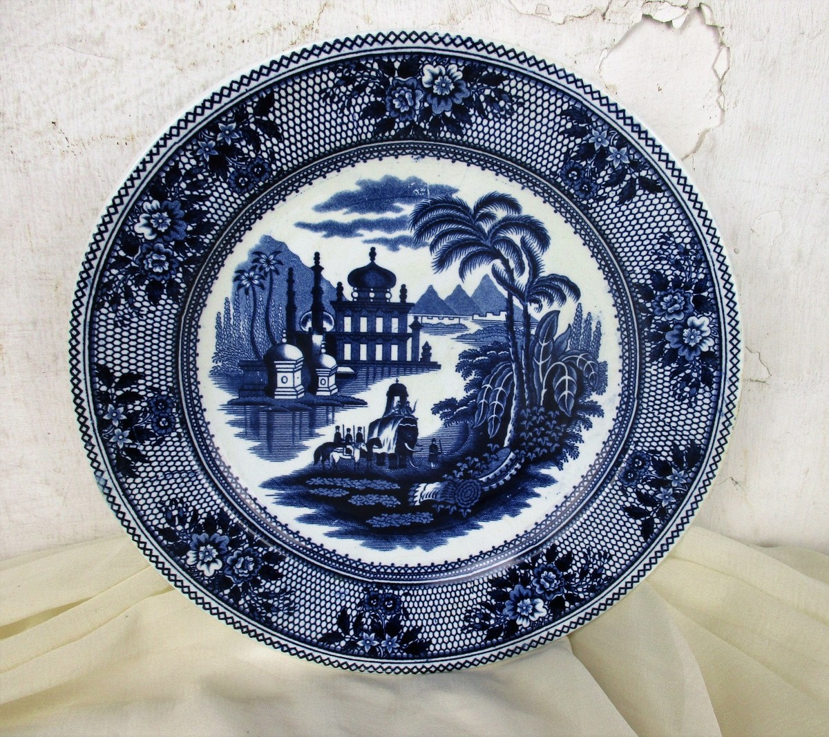 Petrus Regout Maastricht Holland Plate Delhi Blue White Eastern