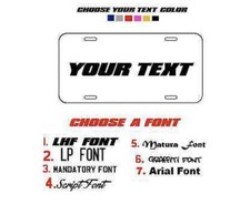 Personalized Custom White Aluminum License Plate Car Tag Your Name Color