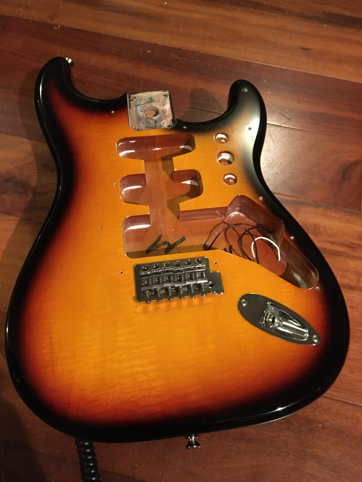 Fender Stratocaster 3 Tone Sunburst Standard Alder Strat Body Bridge