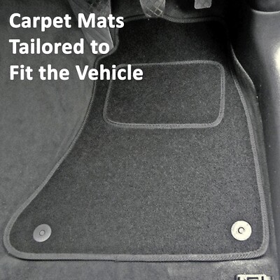 Tailored Car Floor Mats For Ford Fiesta MK8 (2017+) – Black With Red Trim, Includes Clips