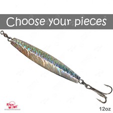 Fish WOW! 12oz Fishing Diamond Mylar Jig Trolling Baits heavy lures New