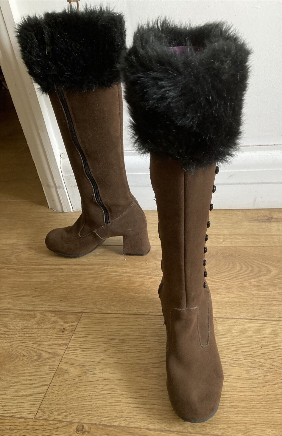 1960s/70s Original Joyland Go-Go Mod Knee High Boots, Size 3.5 UK 5