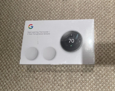 Google Nest Learning Thermostat + 2 Temperature Sensors, Silver (BH1252-US)