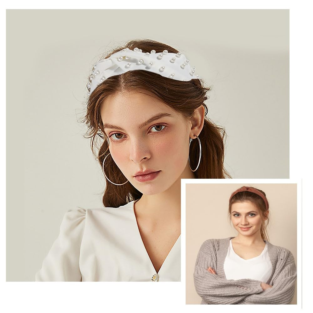 Knotted Headbands for Women Pearl Headbands Fashion Headbands Cute Knot