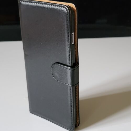 Apple iPhone 8 Plus Leather CASE Wallet CARD pockets Black cover  - Afbeelding 1 van 7
