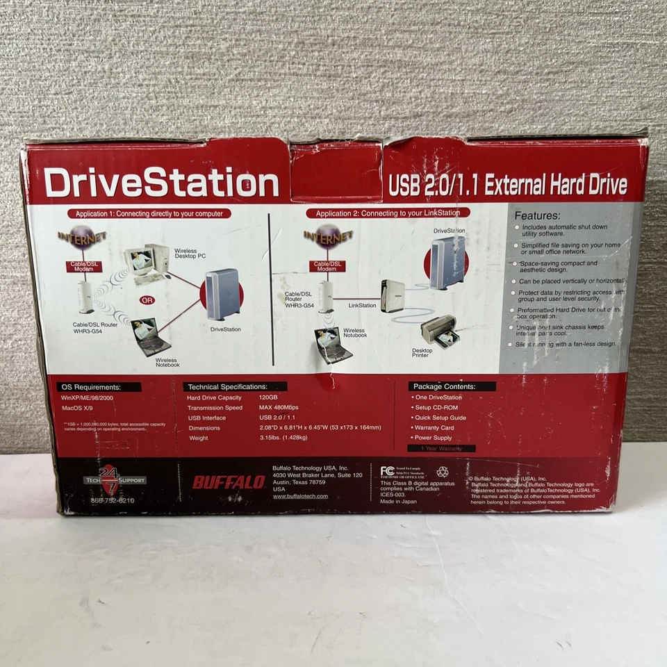 Disco duro externo Buffalo Drive Station 120 GB USB 2.0/1.1 HD-HB120U2 FUNCIONA USADO EN EXCELENTE ESTADO Foto 4 de 4