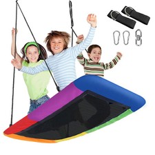 Saucer Tree Swing, Waterproof Giant Outdoor Rectangle Platform Swing for Kids