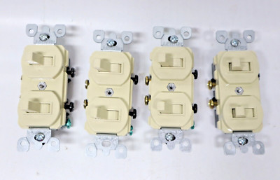 Lot of 4 Leviton 5334 20A 120/277V Single Pole Duplex Style AC Combination