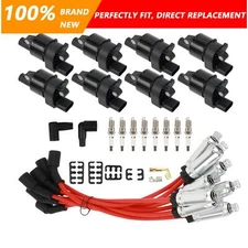 8pcs Ignition Coils +8x Spark Plugs+8x Wires For GM Chevy Silverado Tahoe UF414