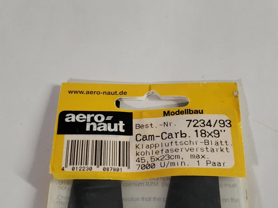 Aero-Naut 18 x 9″ CAMcarbon Folding Propeller Blades Pair 7234/93 NEW - Image 2 of 4