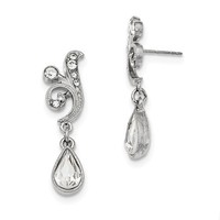 Silver-tone Gem Crystal Teardrop Post Earrings on sale Silver-tone Gem Crystal Teardrop Post Earrings on sale