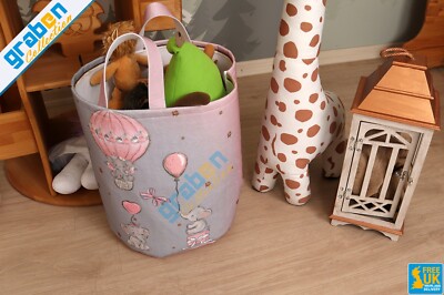 Spielzeugkorb Wäschekorb Aufbewahrungseimer Organizer Filz Kinderzimmer Happy Elephant