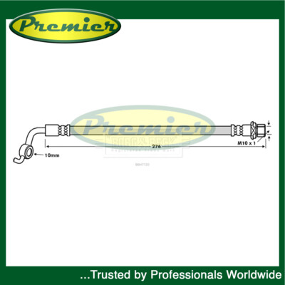 Premier Rear Left Brake Hose Fits Toyota RAV4 2005- 9094702G80