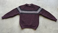 Vintage Gaeltarra Handloomed in Ireland Aran Wool Fisherman Red Sweater Size 38