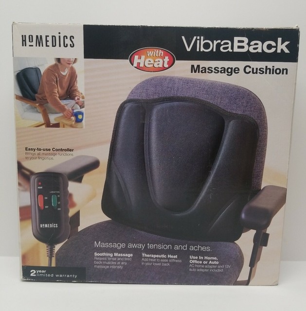 HOMEDICS VIBRA BACK MASSAGE CUSHION WITH HEAT / MODEL BK100 eBay