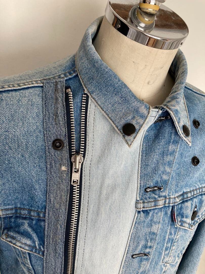 Rebuild by Needles Denim Rider Jacket L Blue Used Vintage